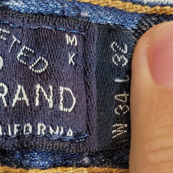 Lucky Brand 221 Original Straight Jeans Mens 34x32 Blue Denim Stretch Distressed - Picture 7 of 10